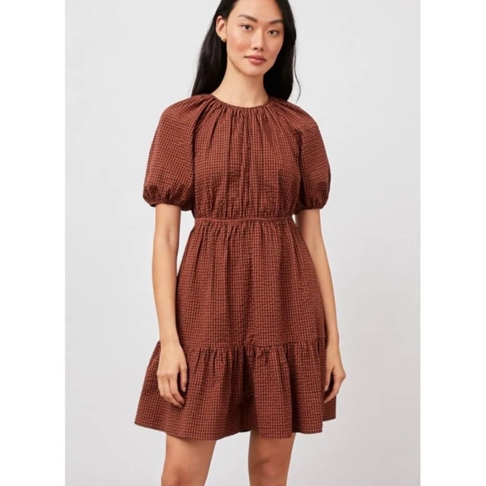 Rails Khloe Gingham Puff sleeve Dress